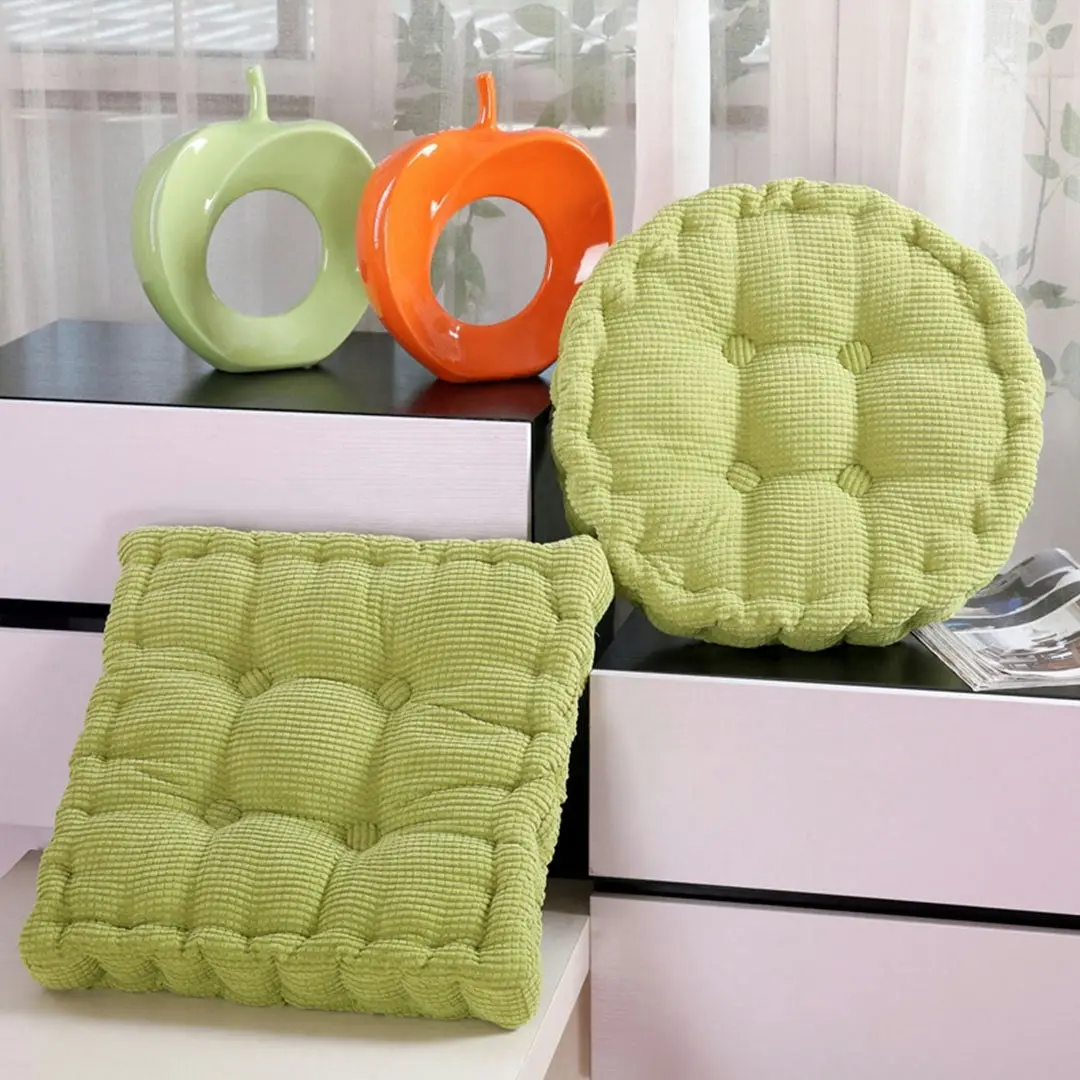 Soga Green Round Cushion Soft Leaning Plush Backrest Throw Seat Pillow Home Office Decor