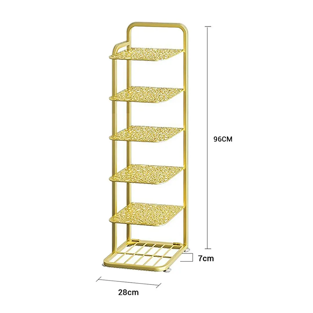 Soga 6 Tier Gold Plated Metal Shoe Organizer Space Saving Portable Footwear Storage Shelf