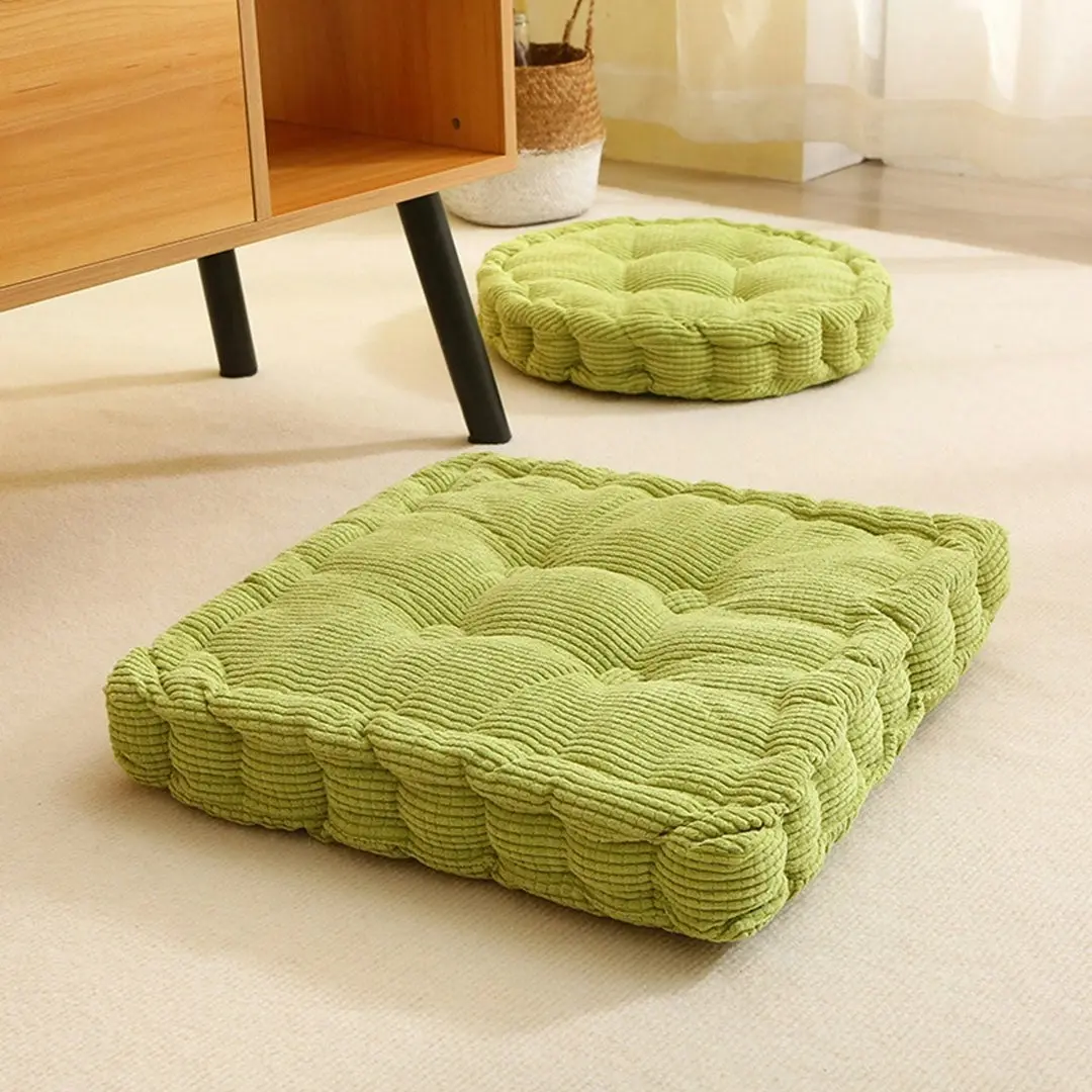 Soga Green Square Cushion Soft Leaning Plush Backrest Throw Seat Pillow Home Office Sofa Decor