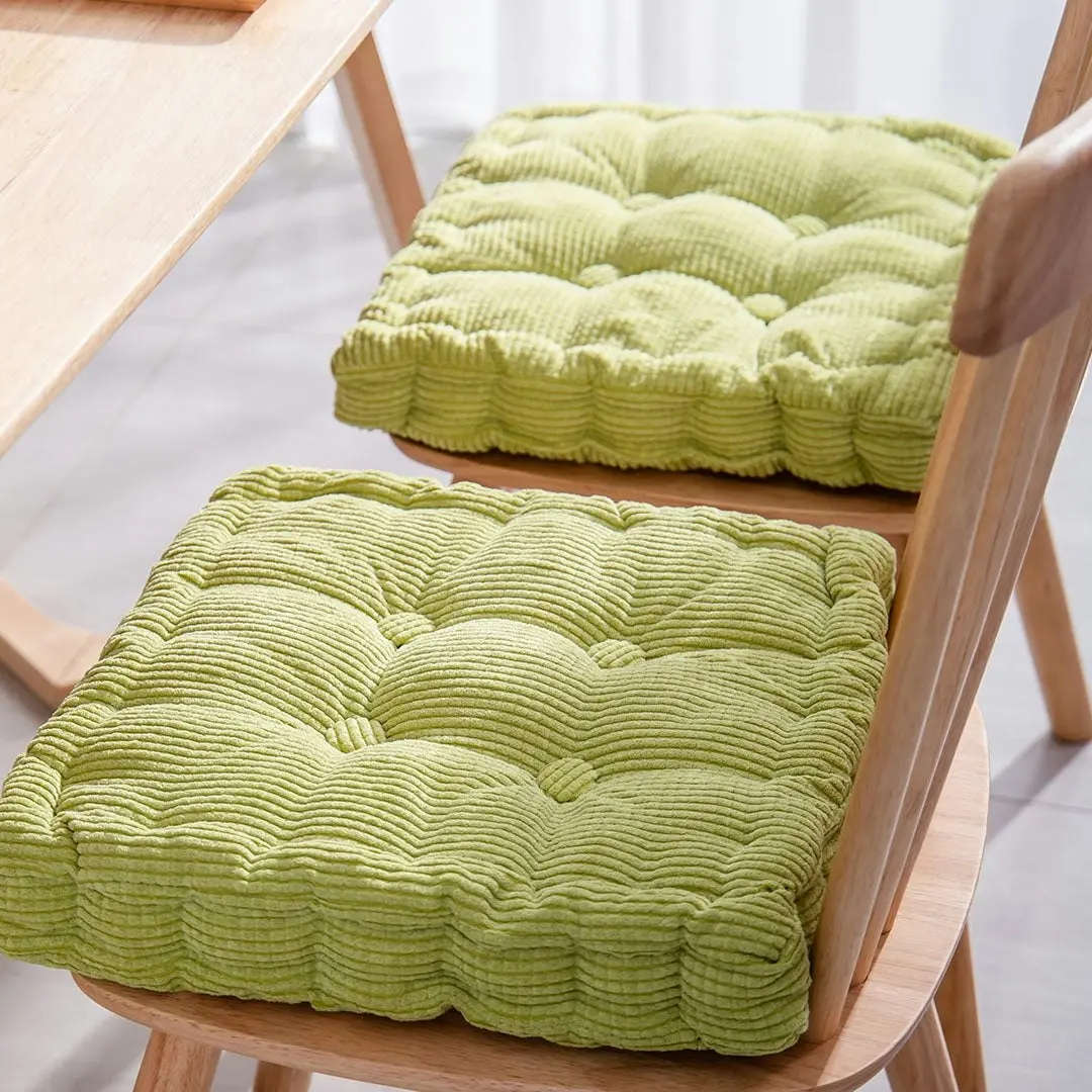 Soga Green Square Cushion Soft Leaning Plush Backrest Throw Seat Pillow Home Office Sofa Decor