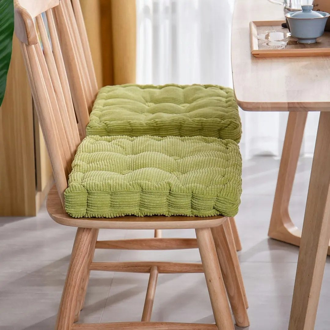 Soga Green Square Cushion Soft Leaning Plush Backrest Throw Seat Pillow Home Office Sofa Decor