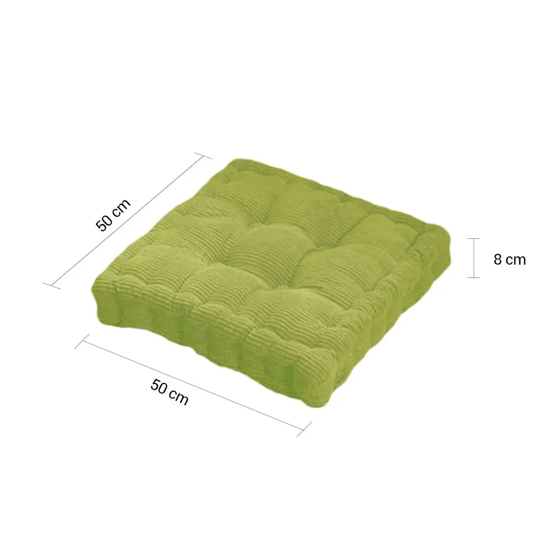 Soga Green Square Cushion Soft Leaning Plush Backrest Throw Seat Pillow Home Office Sofa Decor