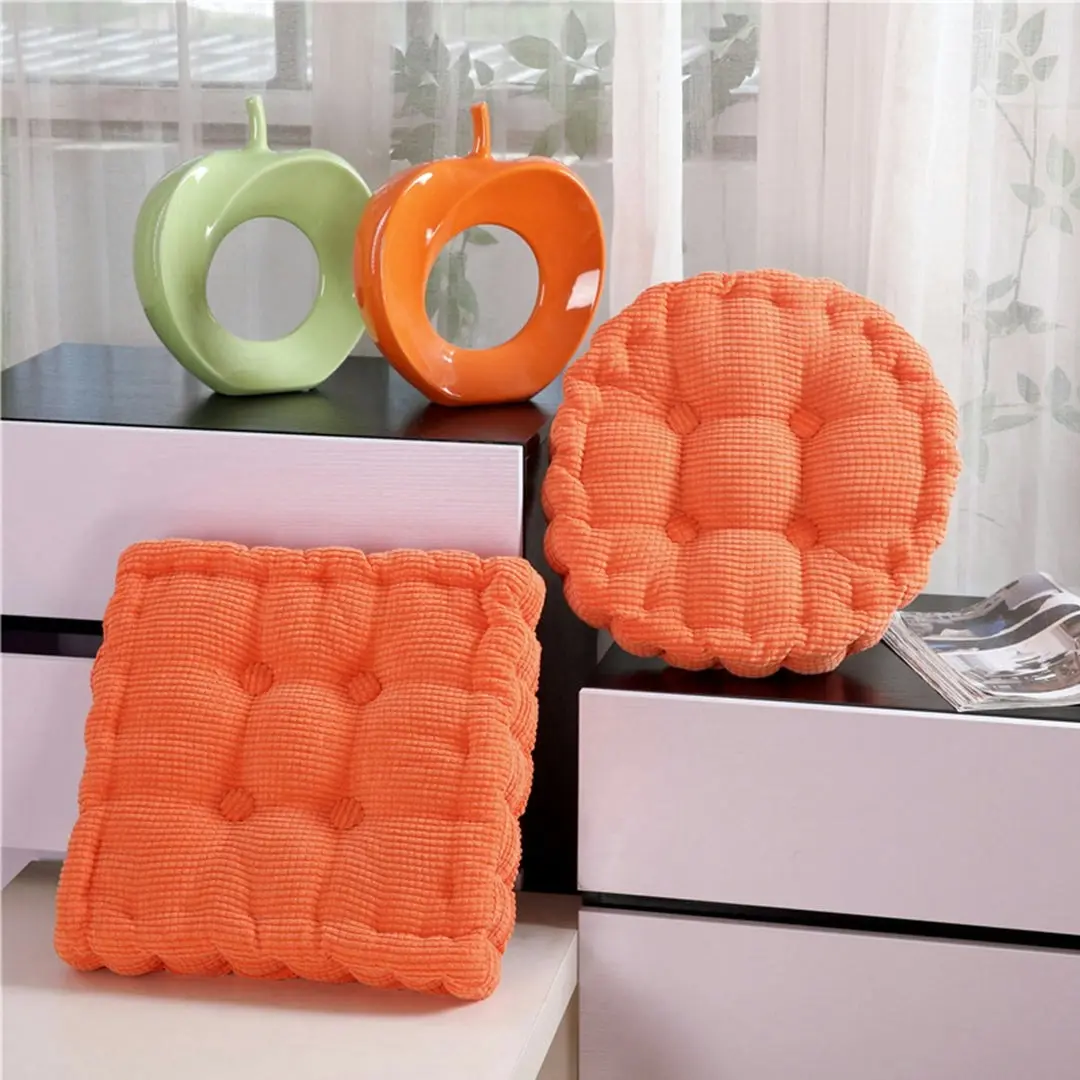 Soga Orange Square Cushion Soft Leaning Plush Backrest Throw Seat Pillow Home Office Decor