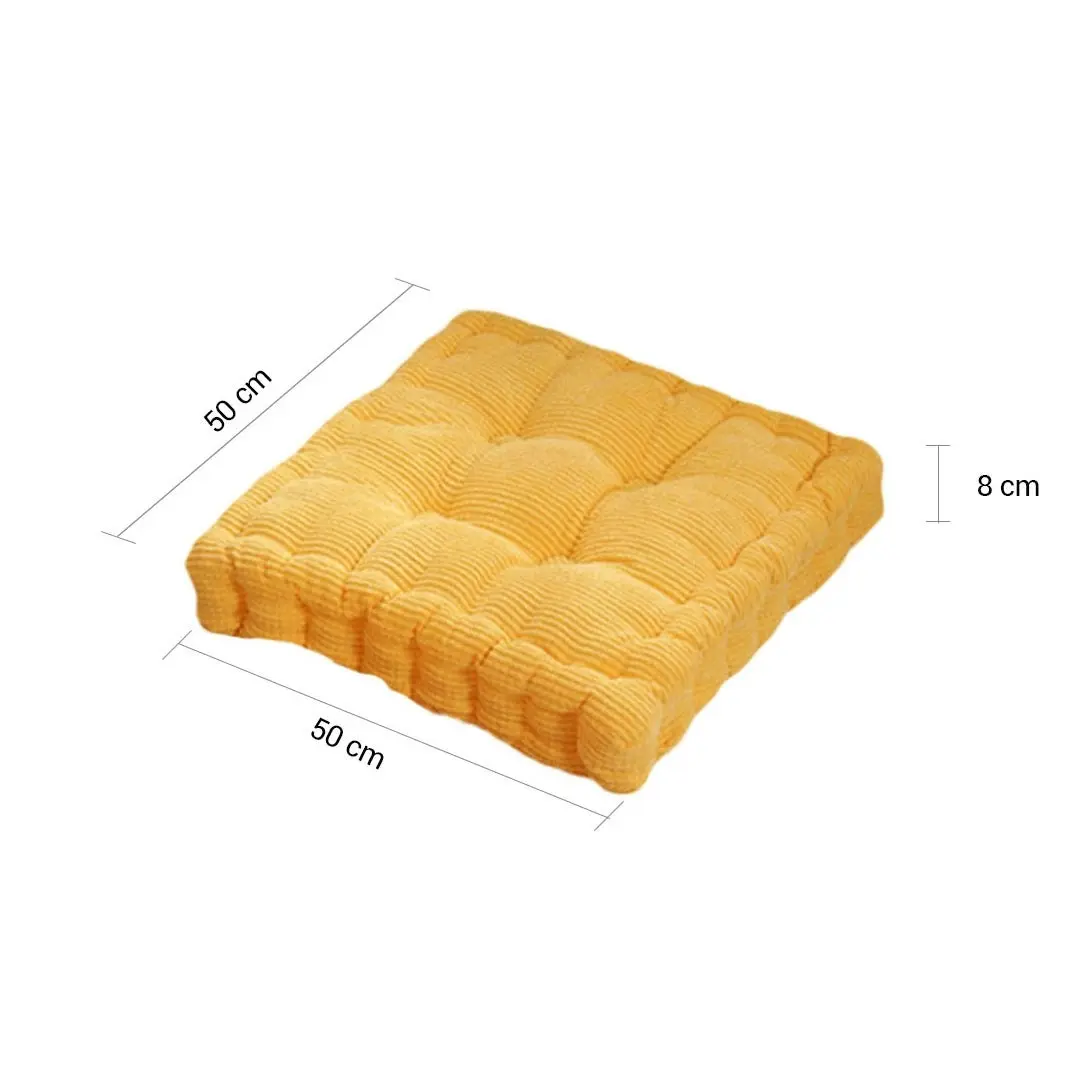 Soga Yellow Square Cushion Soft Leaning Plush Backrest Throw Seat Pillow Home Office Decor