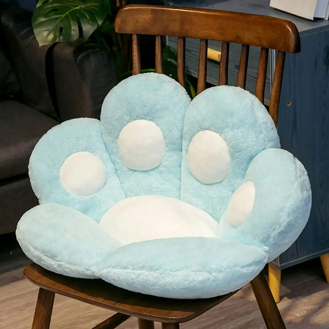 Soga 70cm Mint Blue Paw Shape Cushion Warm Lazy Sofa Decorative Pillow Backseat Plush Mat Home Decor