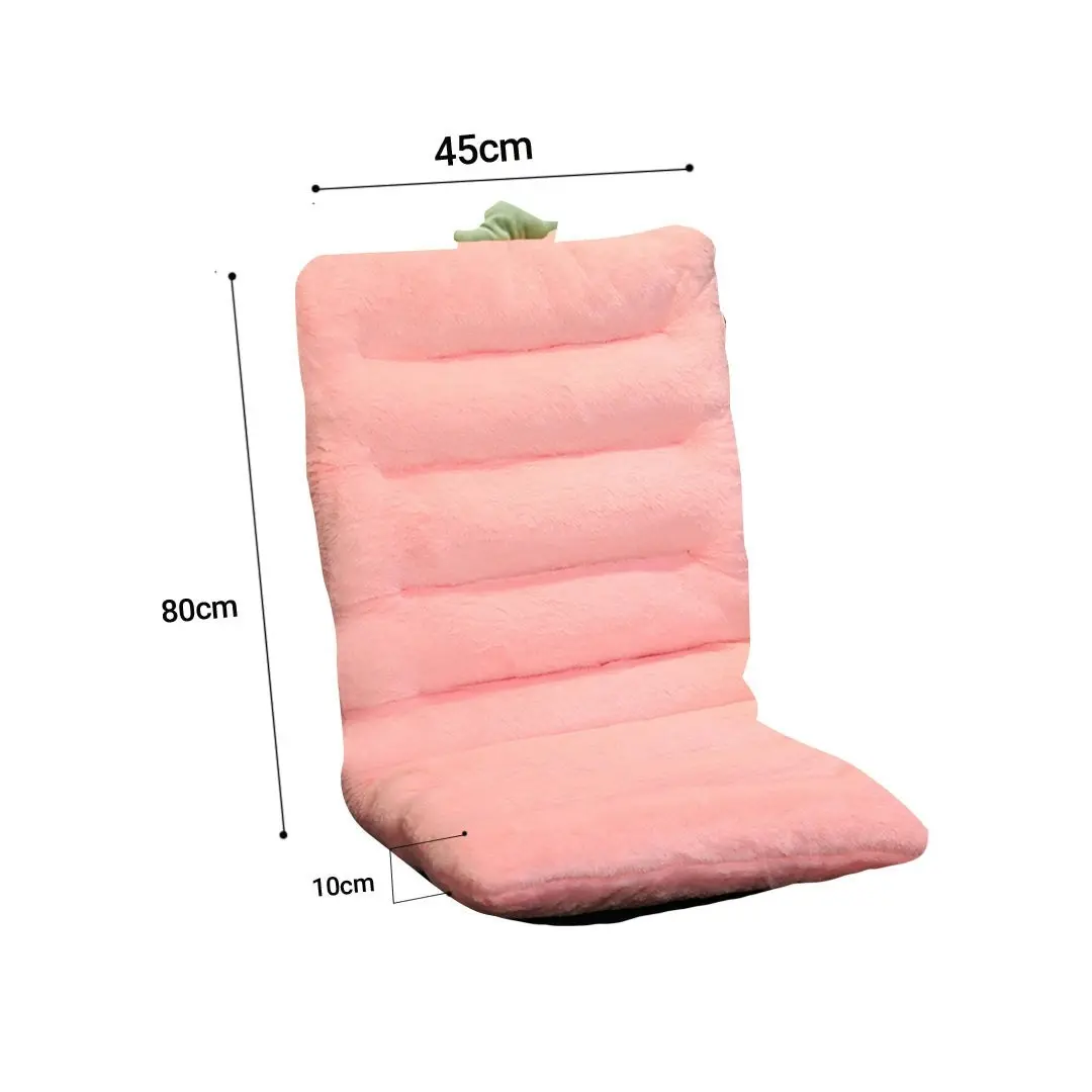 Soga Pink One Piece Strawberry Cushion Office Sedentary Butt Mat Back Waist Chair Support Home Decor