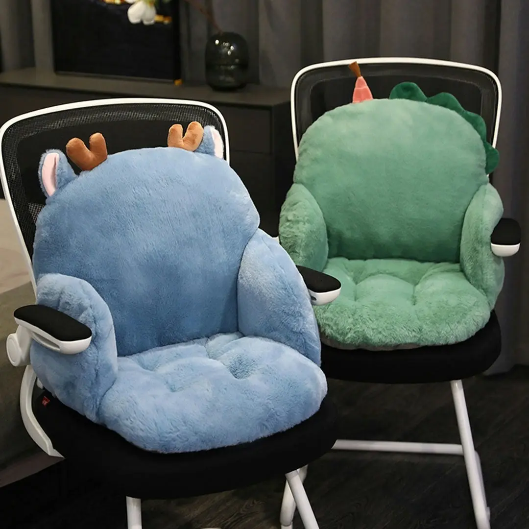 Soga Green Dino Shape Cushion Soft Leaning Bedside Pad Sedentary Plushie Pillow Home Decor