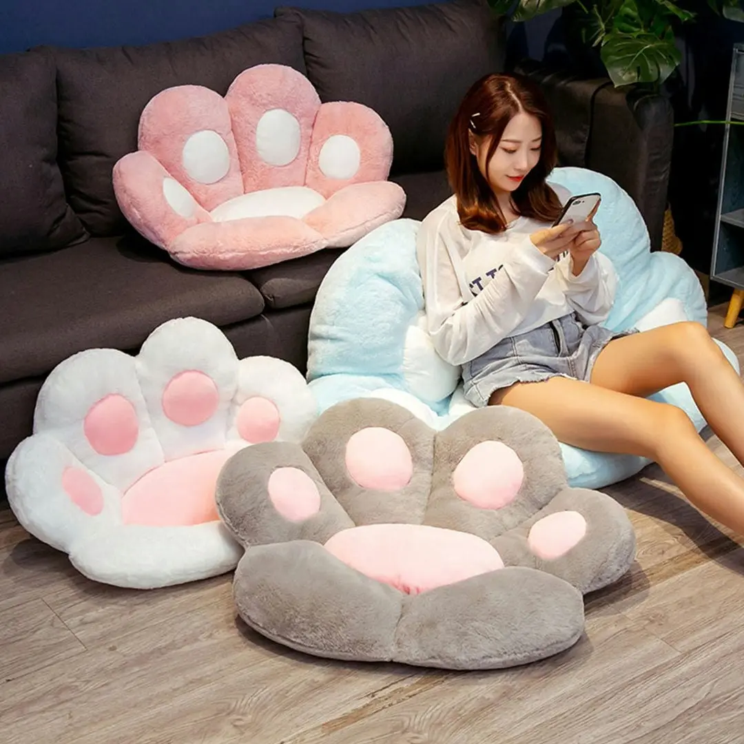 Soga White Paw Shape Cushion Warm Lazy Sofa Decorative Pillow Backseat Plush Mat Home Decor