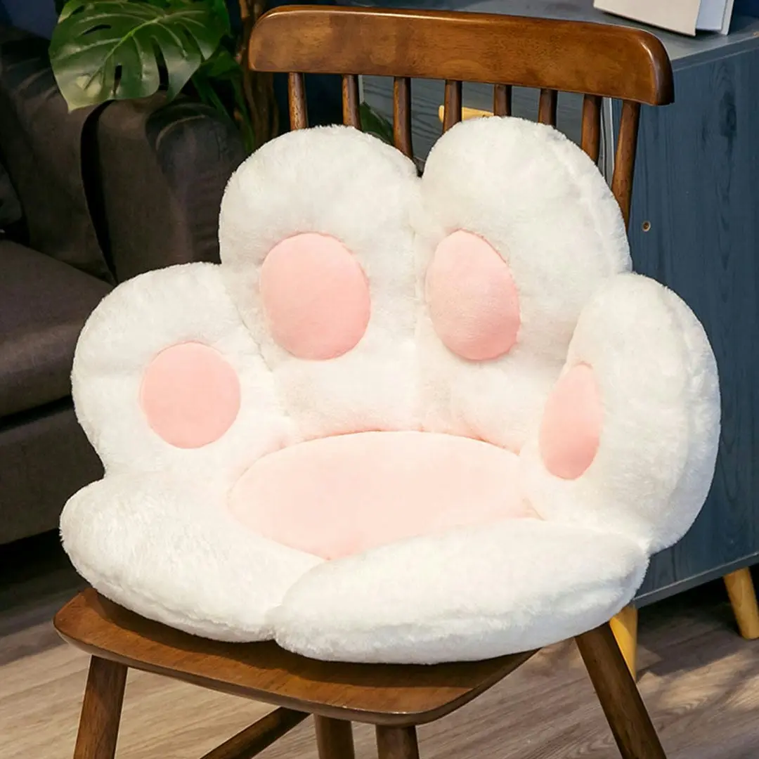 Soga White Paw Shape Cushion Warm Lazy Sofa Decorative Pillow Backseat Plush Mat Home Decor