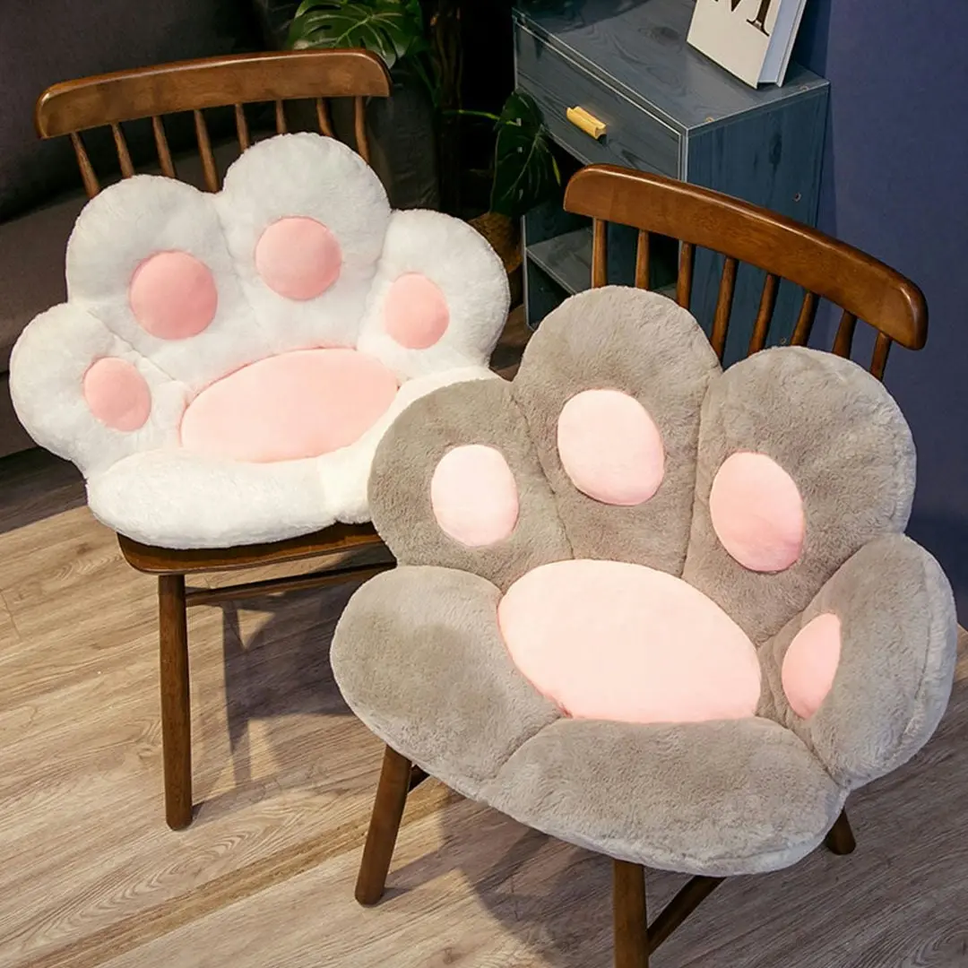 Soga White Paw Shape Cushion Warm Lazy Sofa Decorative Pillow Backseat Plush Mat Home Decor