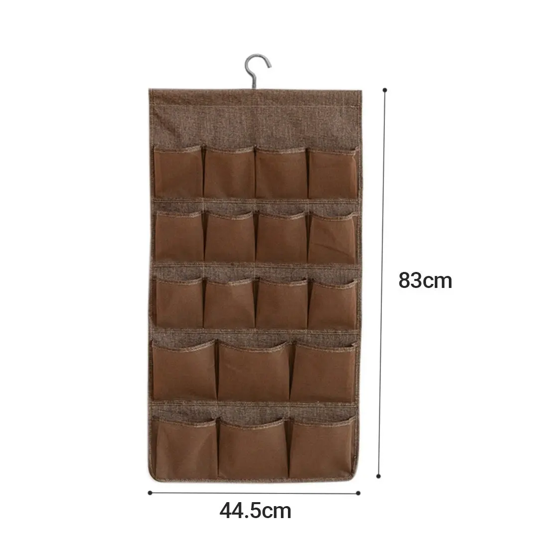 Soga Coffee Double Sided Hanging Storage Bag Underwear Bra Socks Mesh Pocket Hanger Home Organiser