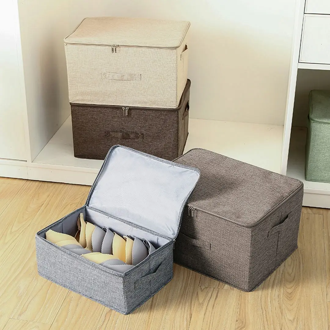 Soga Coffee Large Portable Double Zipper Storage Box Moisture Proof Clothes Basket Foldable Home Organiser