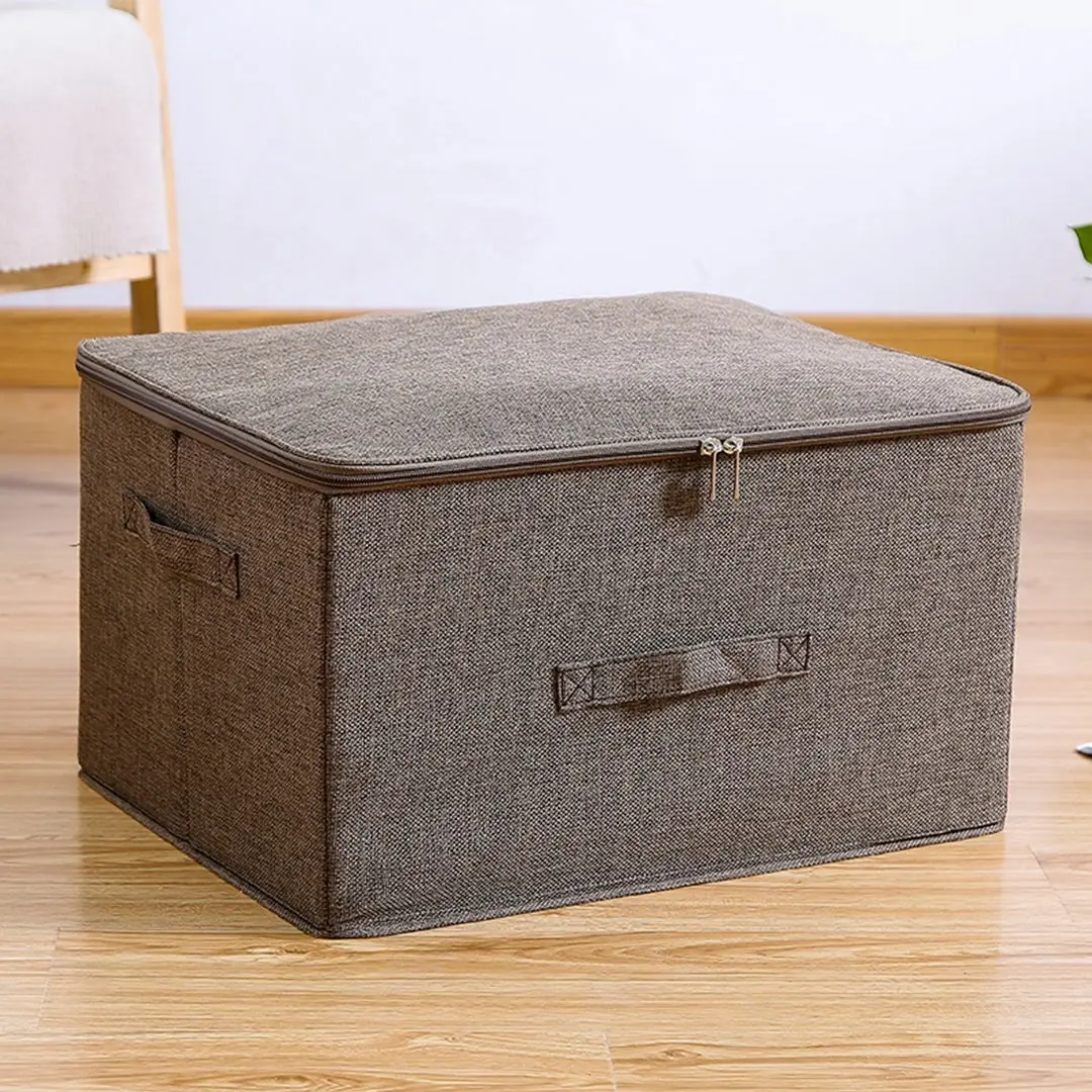 Soga Coffee Large Portable Double Zipper Storage Box Moisture Proof Clothes Basket Foldable Home Organiser