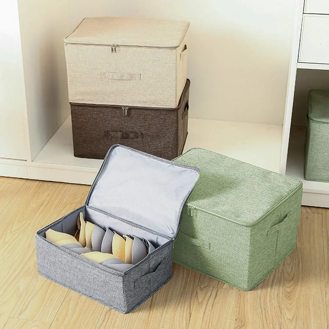 Soga Green Large Portable Double Zipper Storage Box Moisture Proof Clothes Basket Foldable Home Organiser