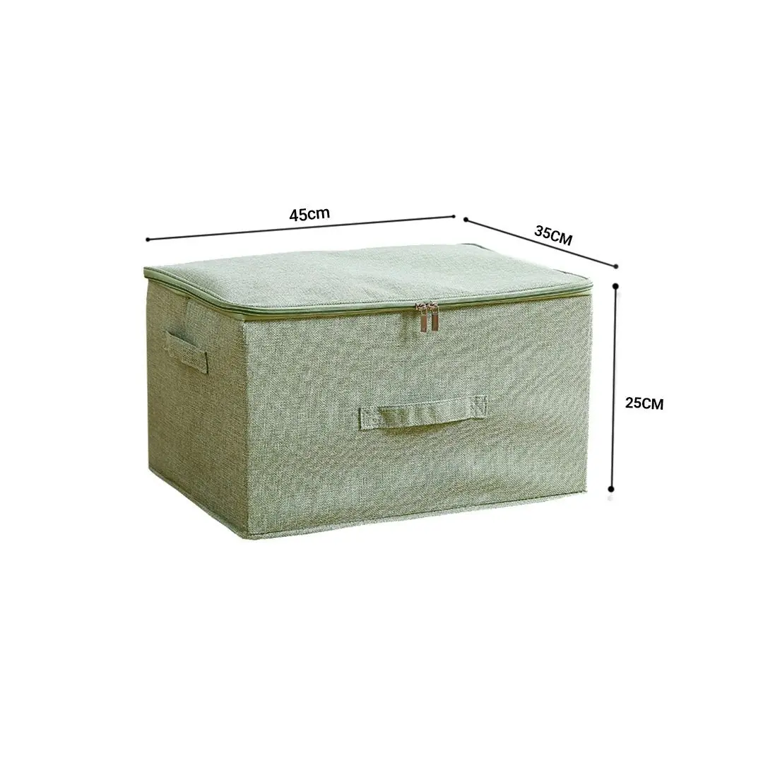 Soga Green Large Portable Double Zipper Storage Box Moisture Proof Clothes Basket Foldable Home Organiser