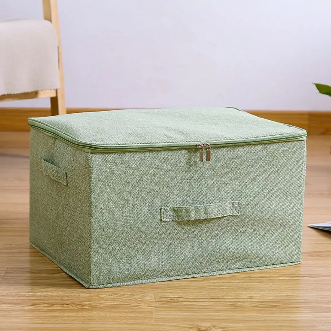 Soga Green Large Portable Double Zipper Storage Box Moisture Proof Clothes Basket Foldable Home Organiser