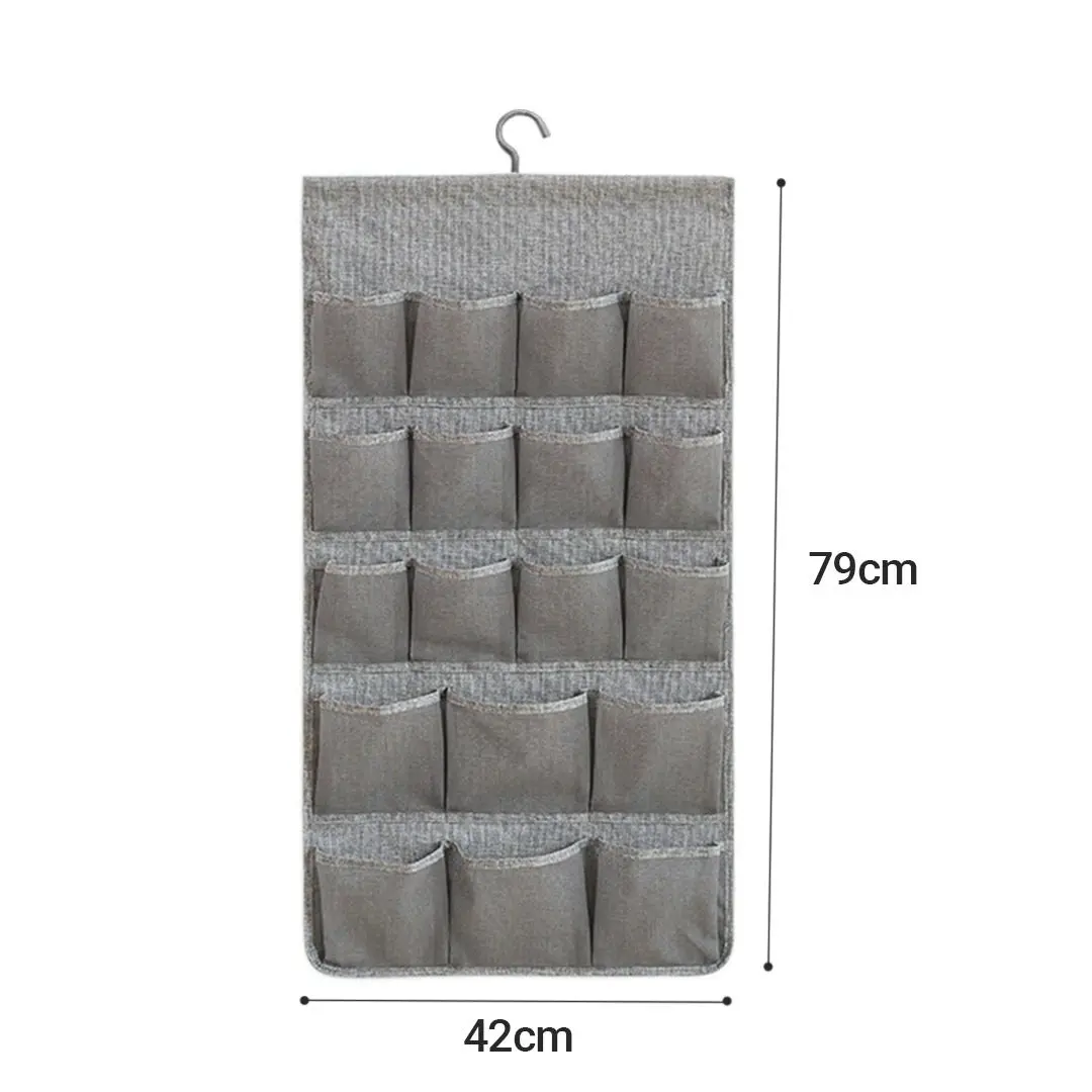 Soga Grey Double Sided Hanging Storage Bag Underwear Bra Socks Mesh Pocket Hanger Home Organiser