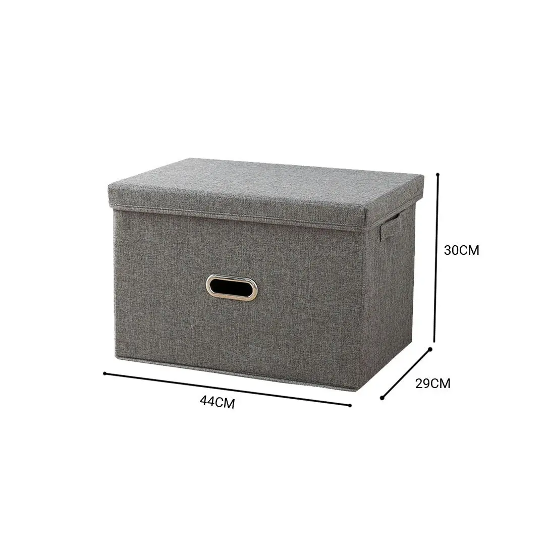 Soga Grey Large Foldable Canvas Storage Box Cube Clothes Basket Organiser Home Decorative Box