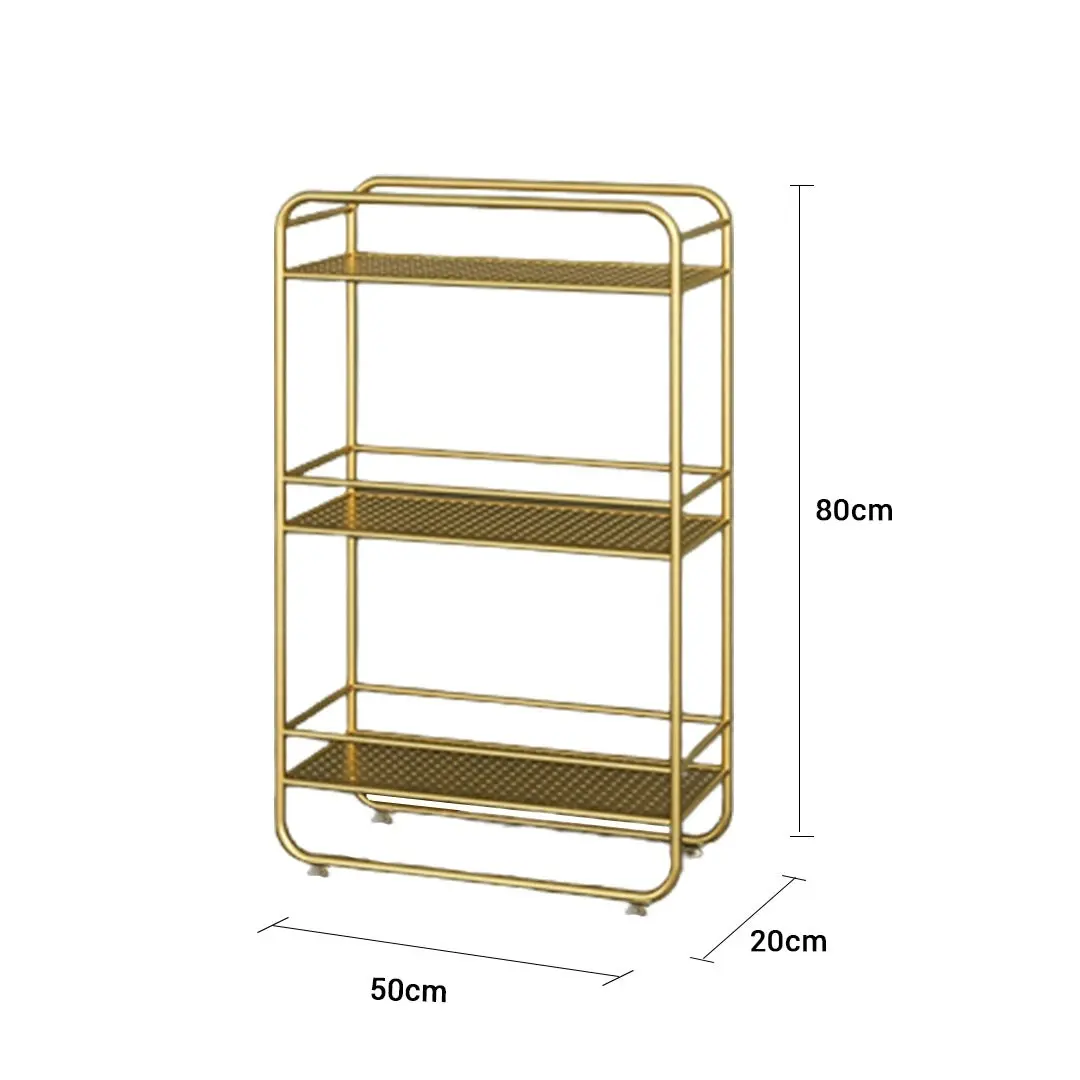 Soga 3 Tier Rectangular Bathroom Shelf Multifunctional Storage Display Rack Organiser