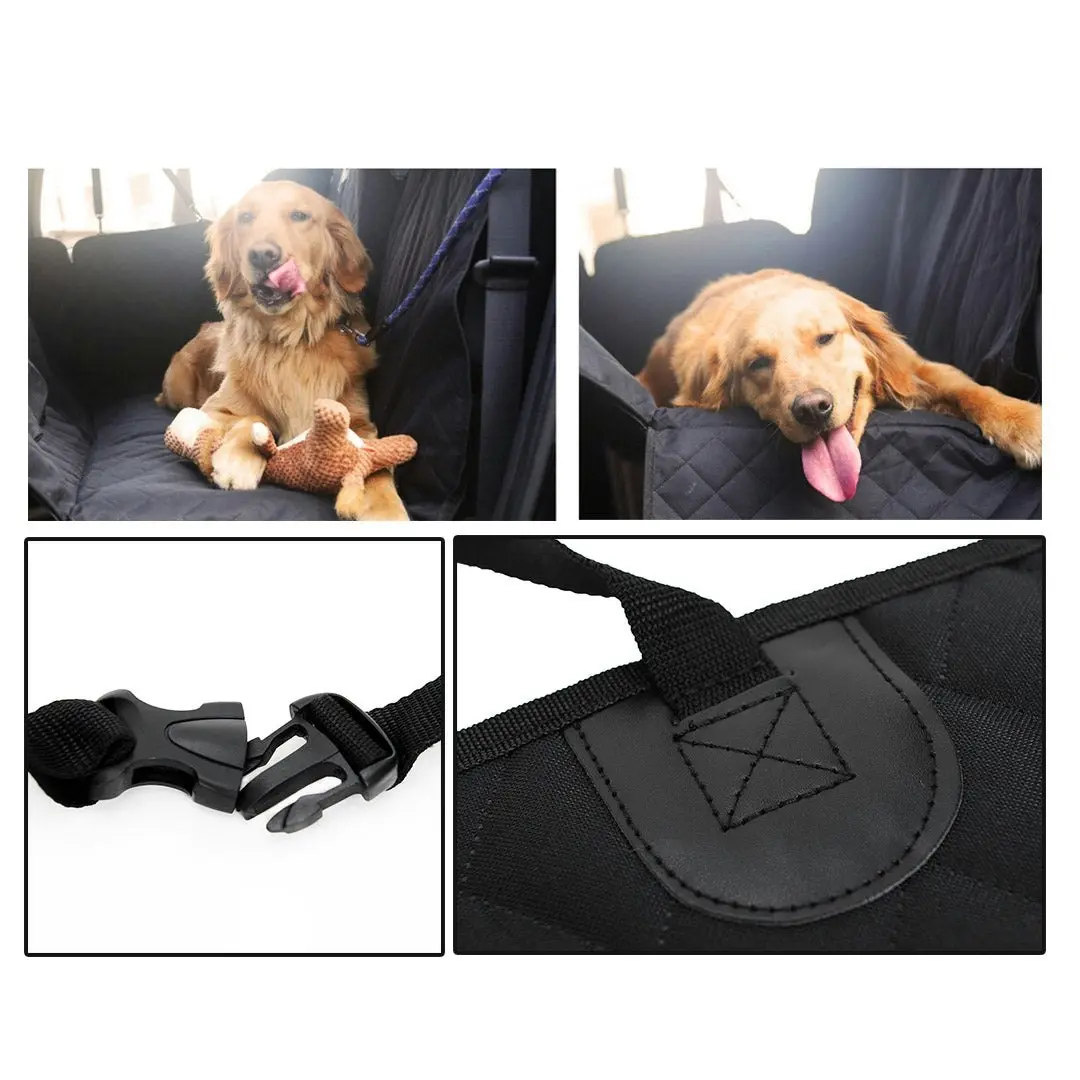 Soga 600D Oxford Cloth Waterproof Dog Car Cover Back Seat Protector Hammock Non-Slip Pet Mat Black