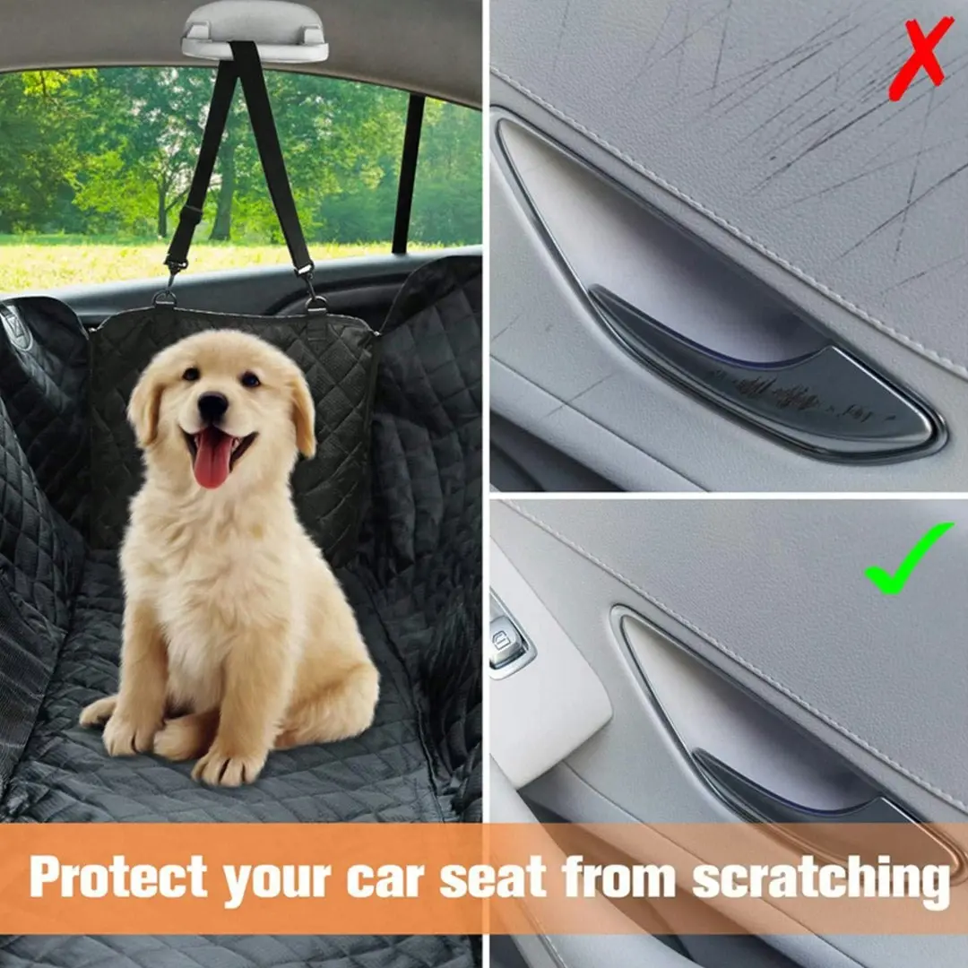 Soga 600D Oxford Cloth Waterproof Dog Car Cover Back Seat Protector Hammock Non-Slip Pet Mat Black