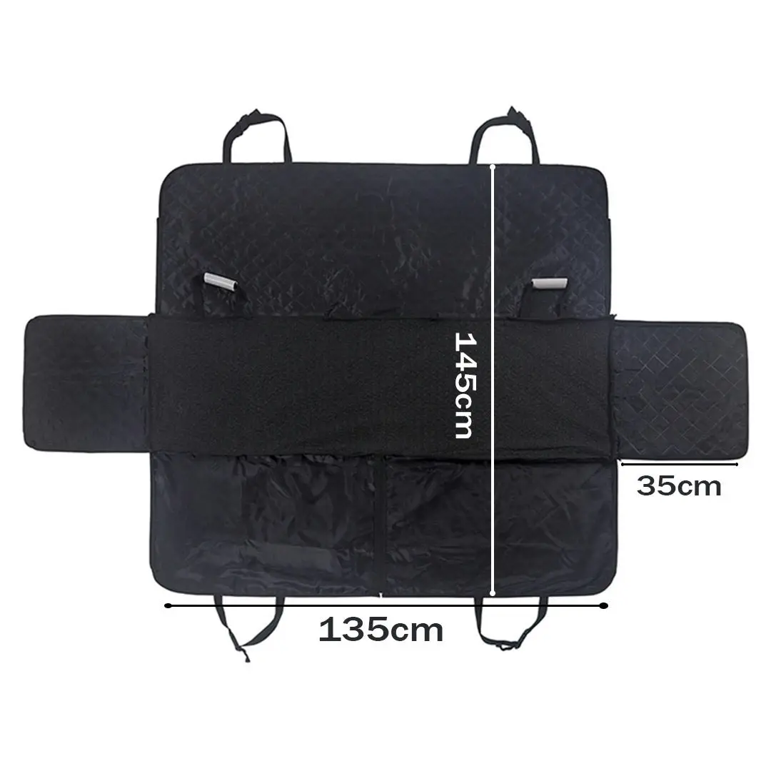 Soga 600D Oxford Cloth Waterproof Dog Car Cover Back Seat Protector Hammock Non-Slip Pet Mat Black