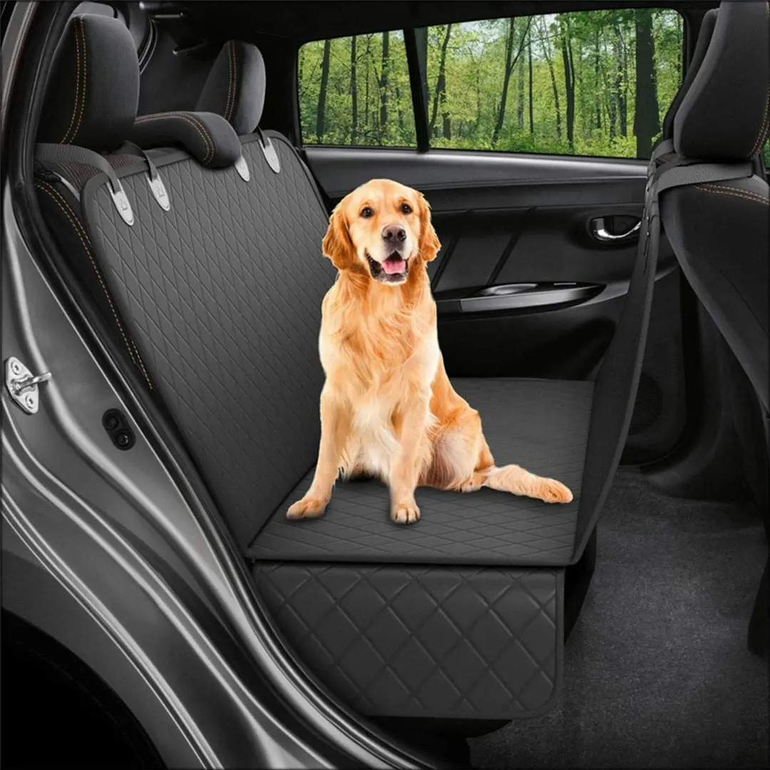 Soga 600D Oxford Cloth Waterproof Dog Car Cover Back Seat Protector Hammock Non-Slip Pet Mat Black