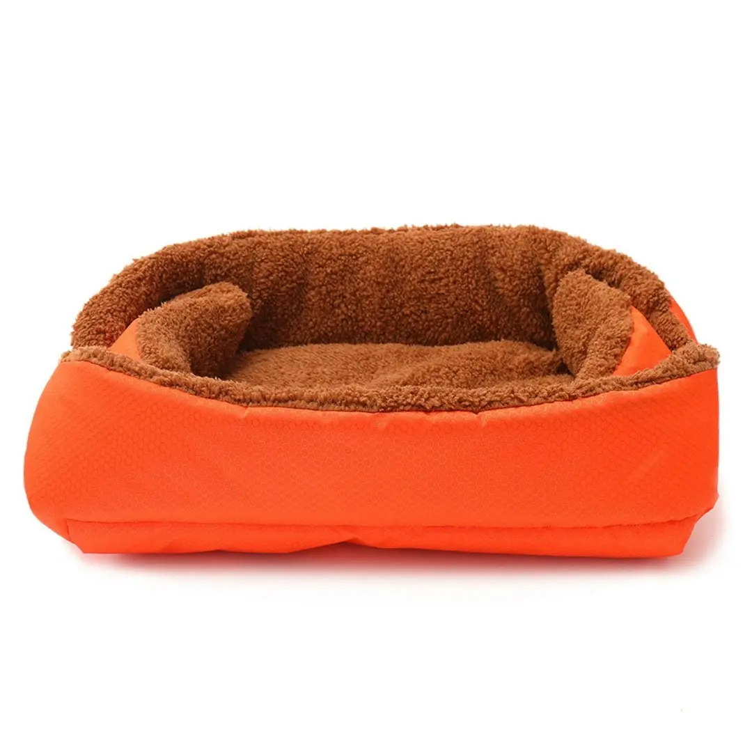 Soga Orange Dual-purpose Cushion Nest Cat Dog Bed Warm Plush Kennel Mat Pet Home Travel Essentials