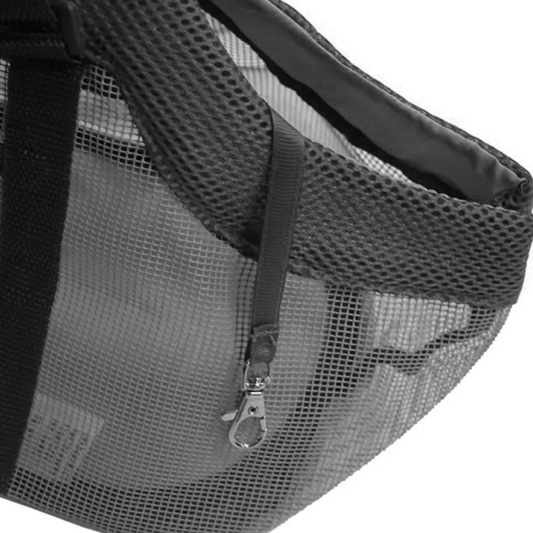 Soga Black Pet Carrier Bag Breathable Net Mesh Tote Pouch Dog Cat Travel Essentials