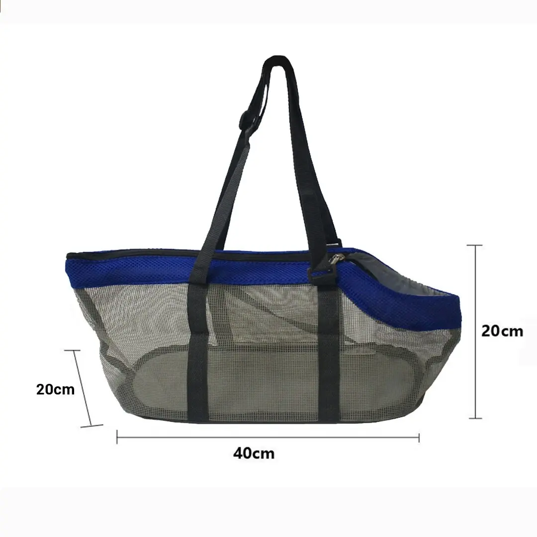 Soga Grey Pet Carrier Bag Breathable Net Mesh Tote Pouch Dog Cat Travel Essentials