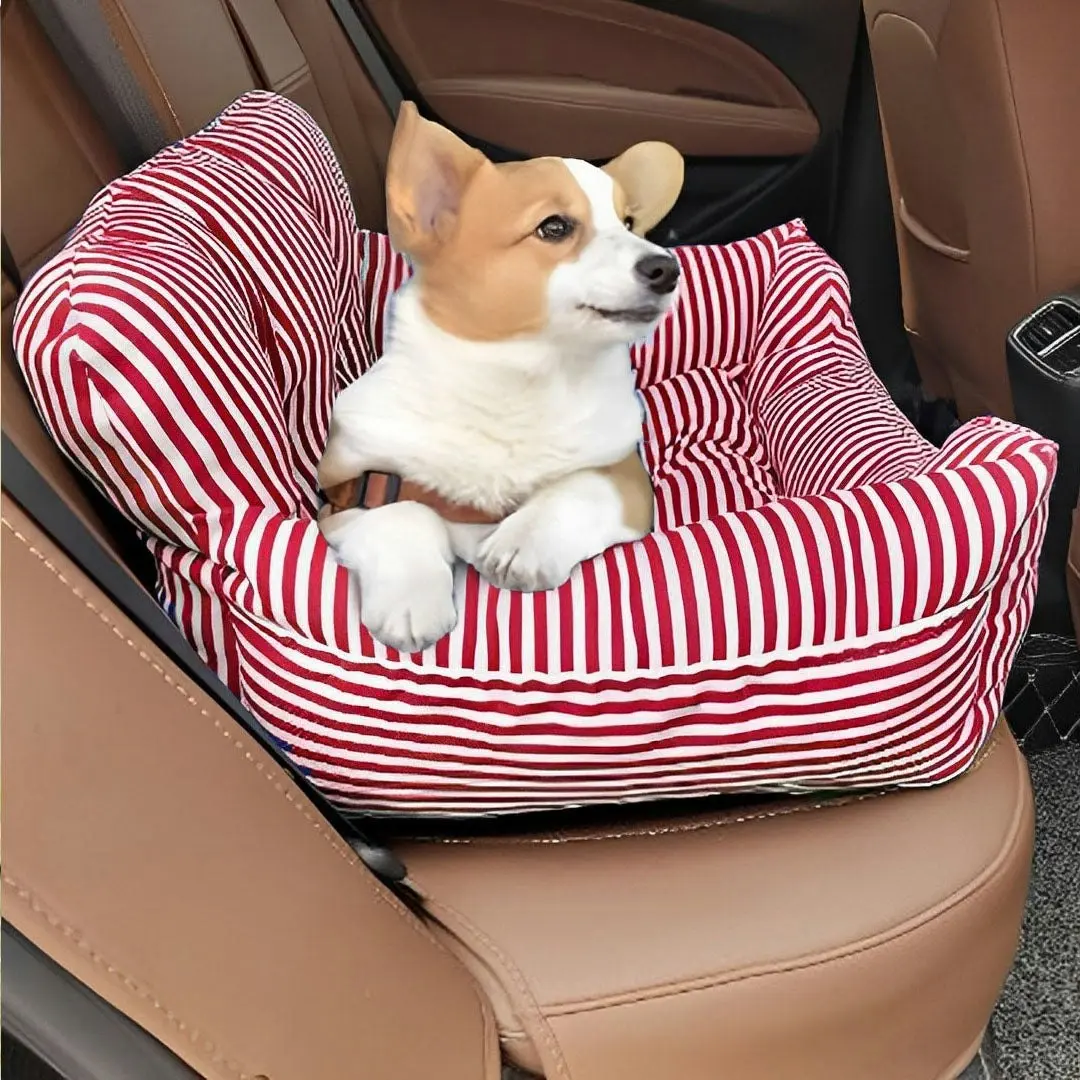 Soga Red Pet Car Seat Sofa Safety Soft Padded Portable Travel Carrier Bed