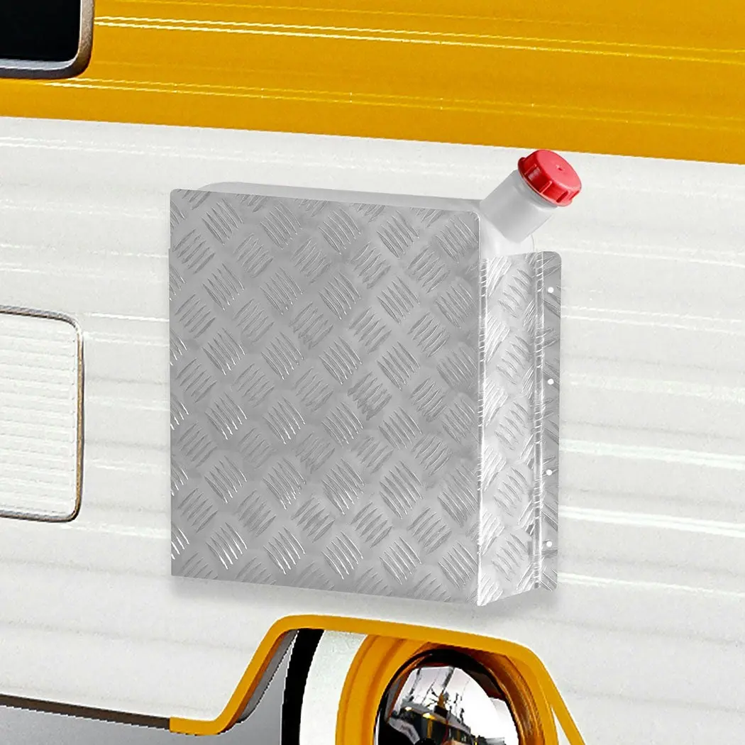 Manan Diesel Heater Tank Cover for 10L 15L Fuel Silver Aluminium Caravan 4 Sides