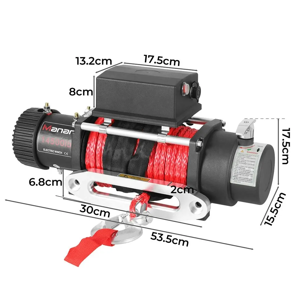 Electric Winch 14500LBS/6575KG 12V Wireless ATV UTV 4WD Boat Recovery Remote