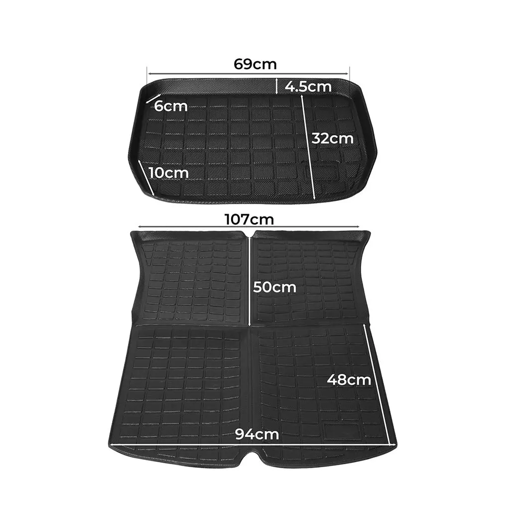 Manan Tesla Model Y Floor Mats  Front Rear Trunk Anti-Slip 2020-2022 Car Carpets