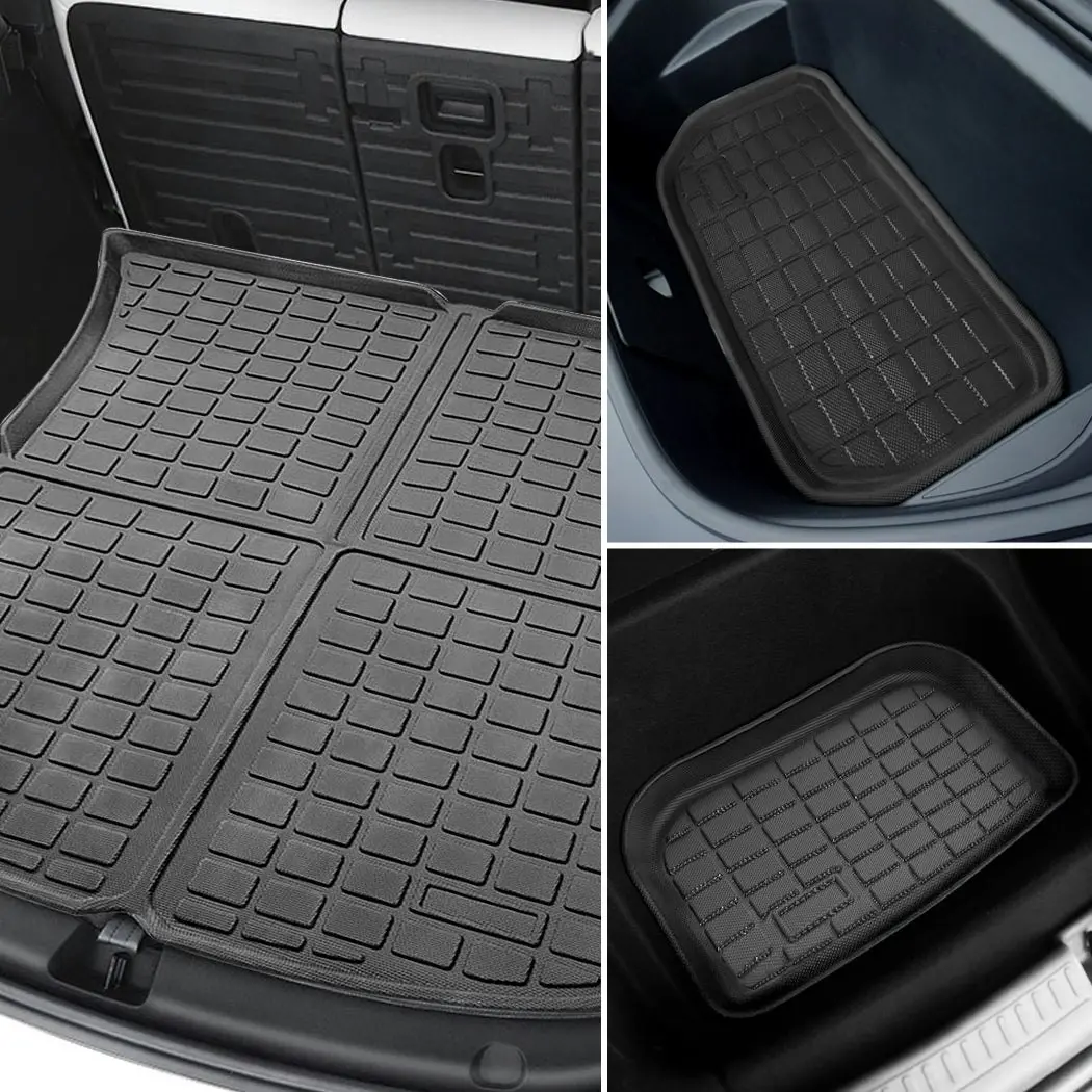 Manan Tesla Model Y Floor Mats Front Rear Trunk +Toolbox Anti-Slip Car Carpets