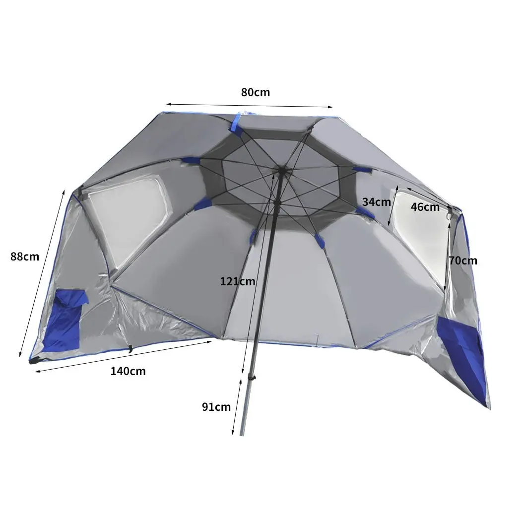 Mountview Beach Umbrella Outdoor Umbrellas Garden Sun Shade Shelter 2.13M Blue