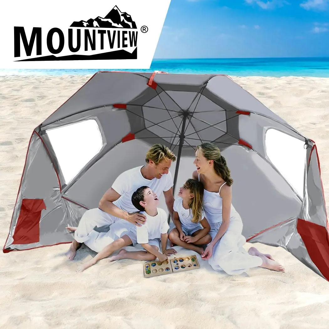 Mountview Beach Umbrella Outdoor Umbrellas Garden Sun Shade Shelter 2.13M Red