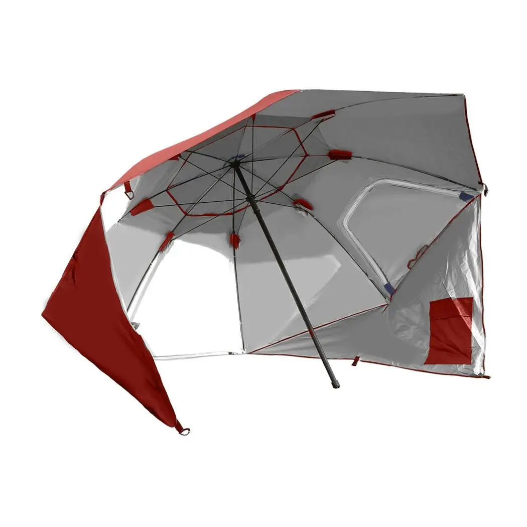 Mountview Beach Umbrella Outdoor Umbrellas Garden Sun Shade Shelter 2.13M Red