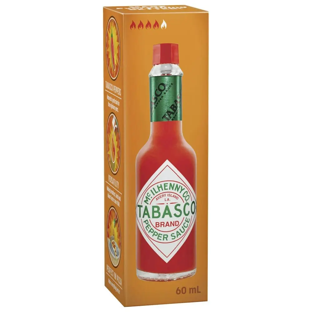 2x Tabasco 60ml Red Pepper Hot/Chilli/Spicy Sauce Kitchen/Pantry Food Condiment