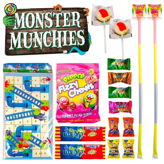 Monster Munchies Showbag w/ Spooky Blobs/Chew Bar/Rainbow Straws/Sour Chews