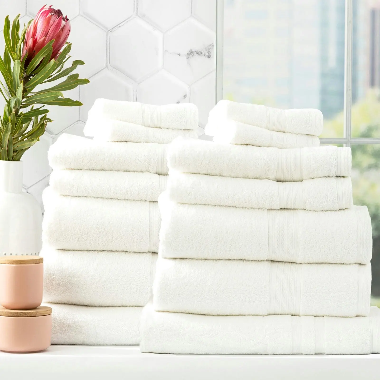 Stella Bamboo Towel Sets White