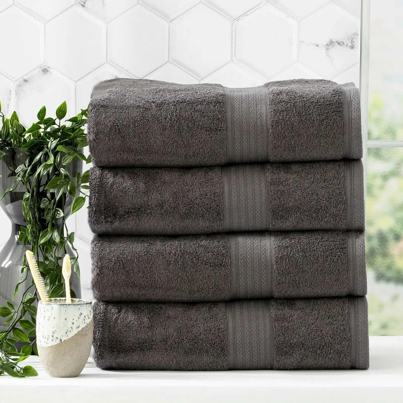 Stella Bamboo Towel Sets Charcoal