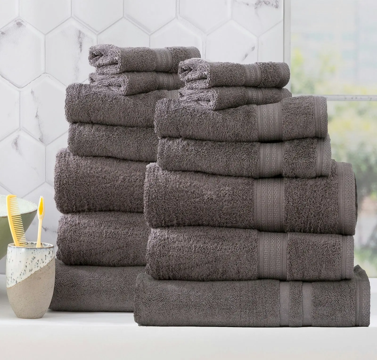 Stella Bamboo Towel Sets Charcoal