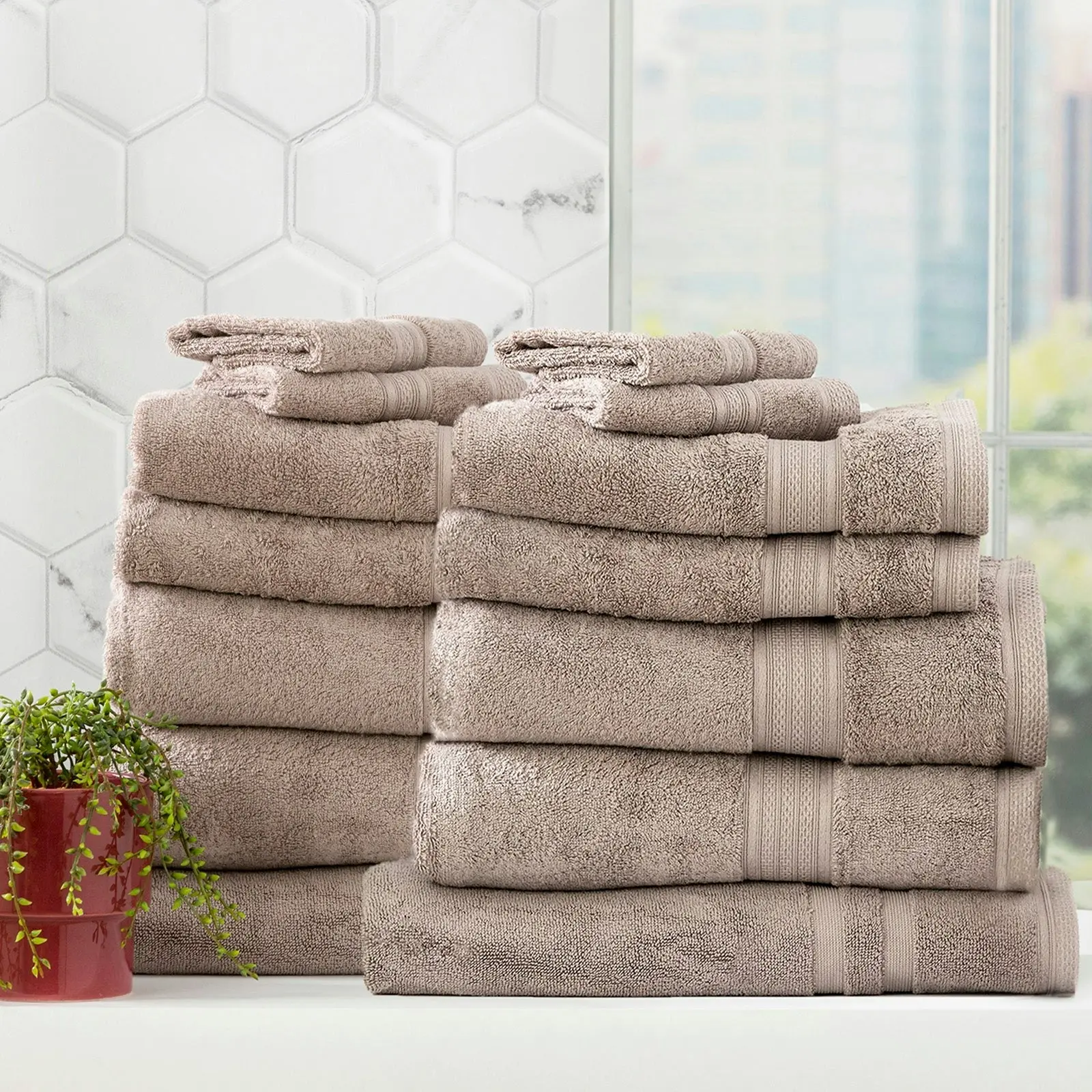 Stella Bamboo Towel Sets Pewter