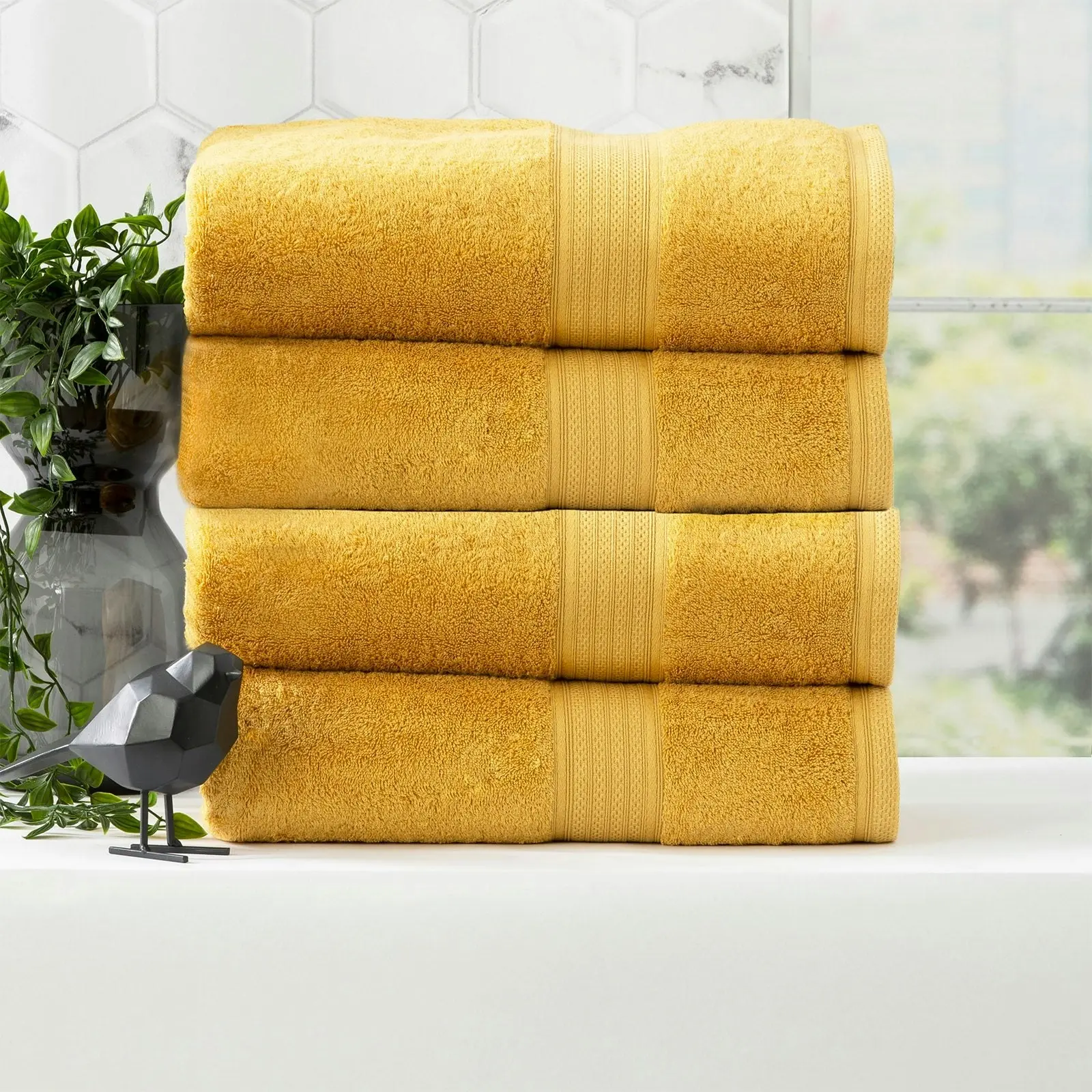 Stella Bamboo Towel Sets Mustard