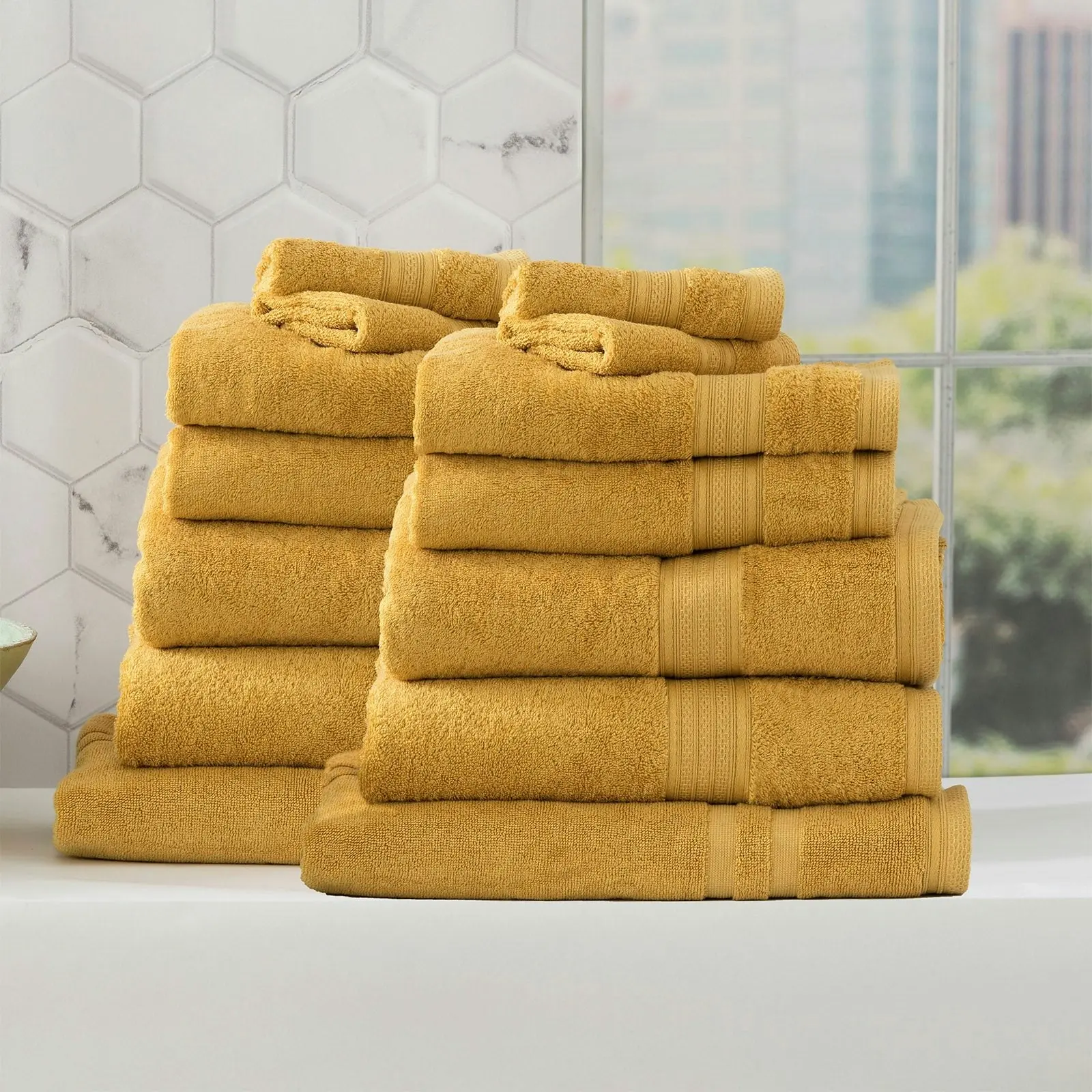 Stella Bamboo Towel Sets Mustard