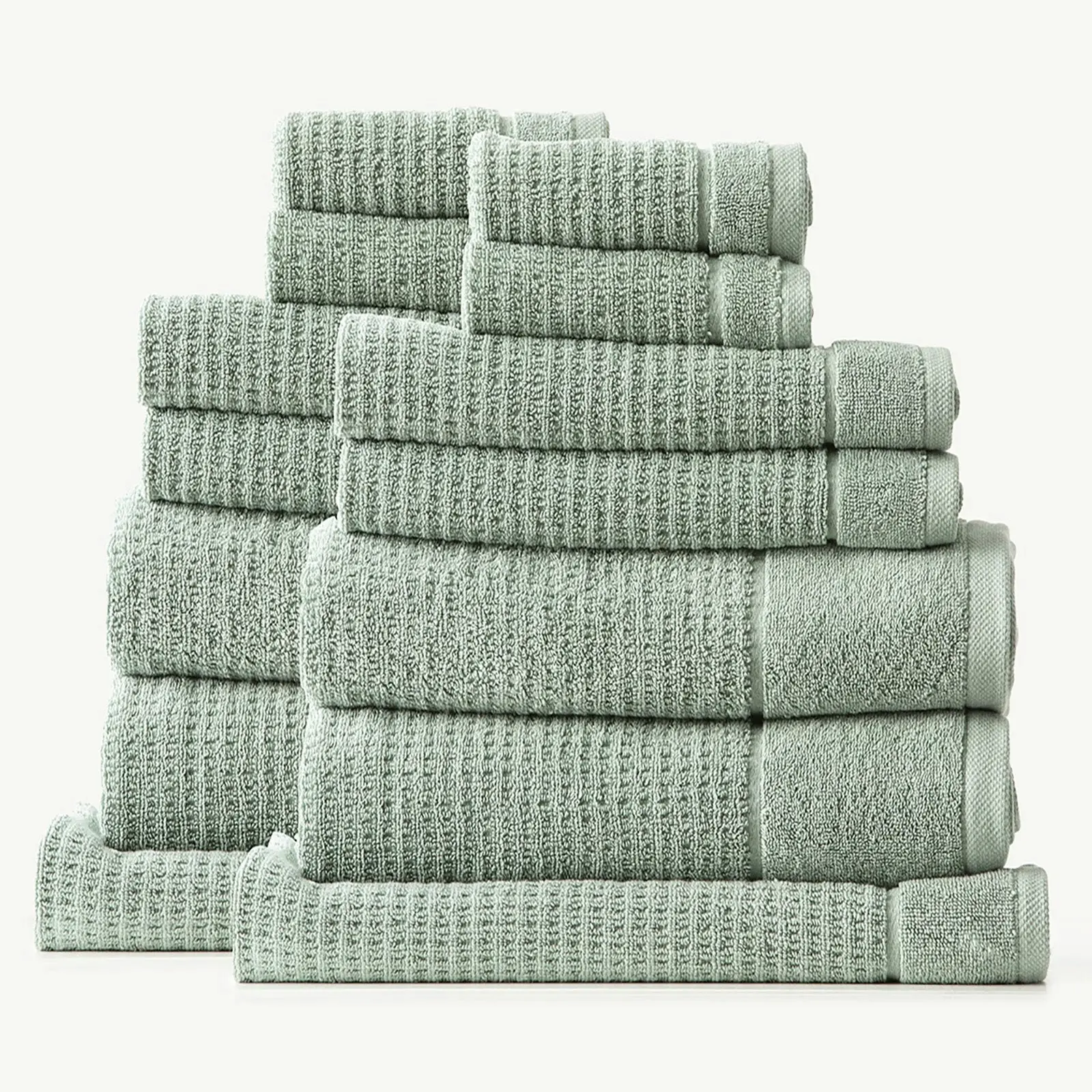 Cambridge Waffle Towel Sets Eucalyptus