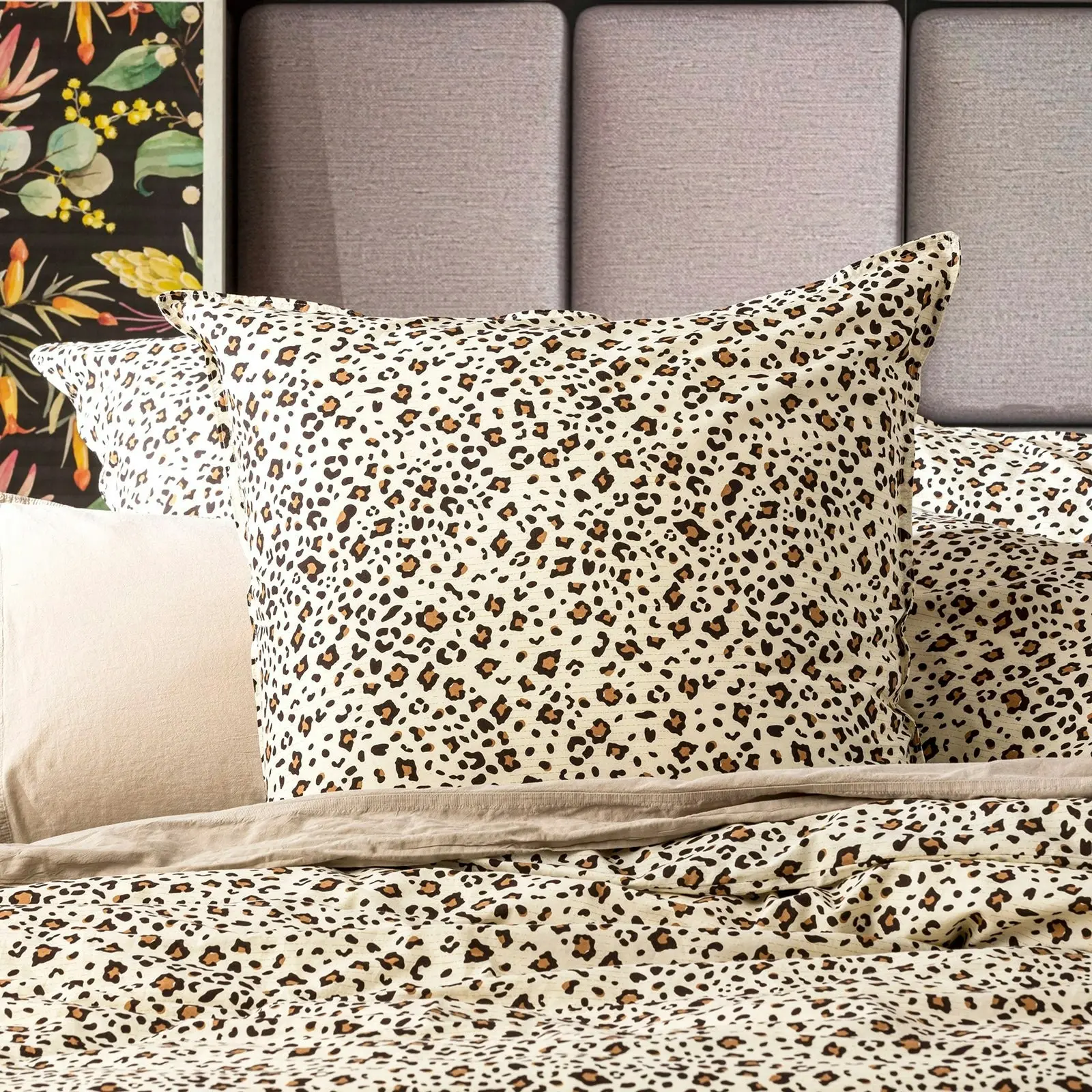 European Vintage Cotton Quilt cover Leopard