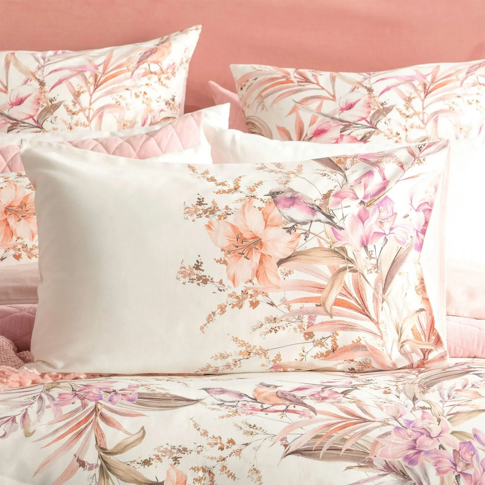 Grevillea Chiffon Quilt cover set 300 Thread Count Cotton Reversible