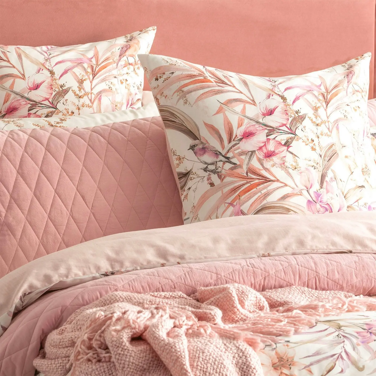 Grevillea Chiffon Quilt cover set 300 Thread Count Cotton Reversible